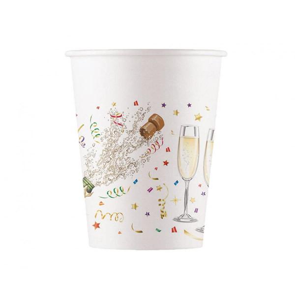 Papír pohár, pezsgõs, 2dl, 8 db/cs