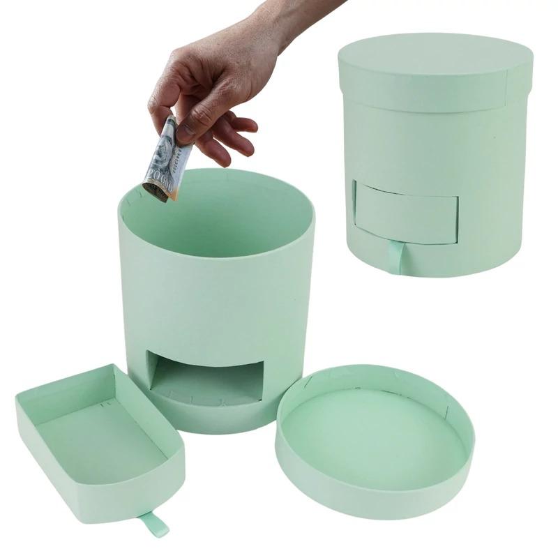 Papírdoboz henger fiókos menta