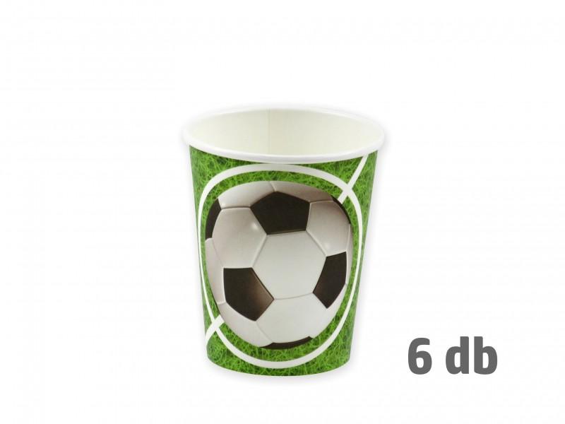 Papírpohár focis zöld 6db 250ml
