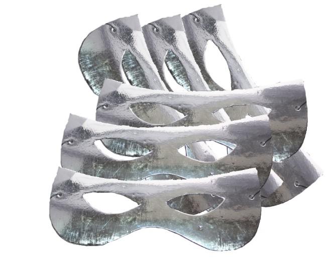 Papírszemüveg, fényes, ezüst, 6 db/cs