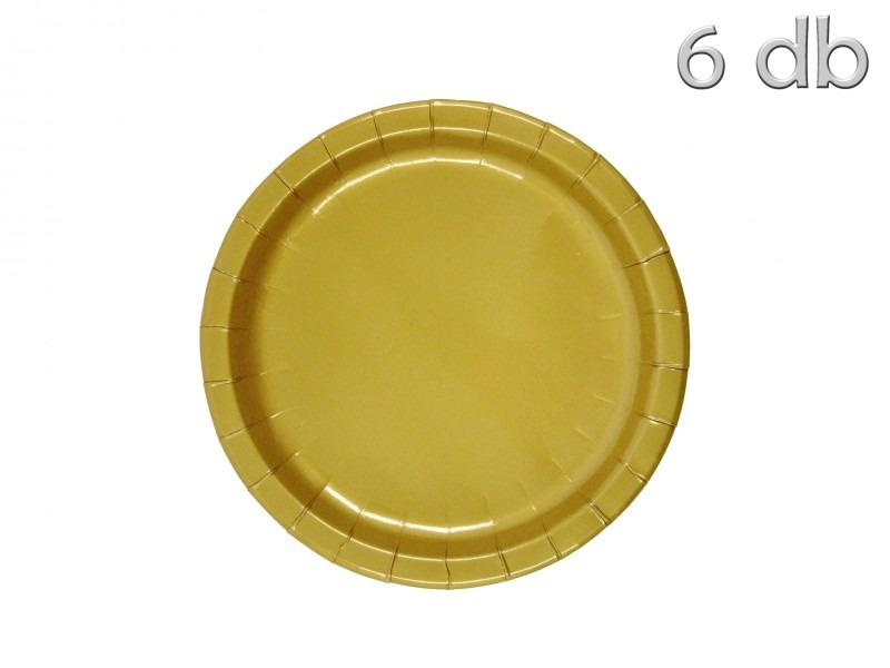 Papírtányér arany 6db 22,5cm