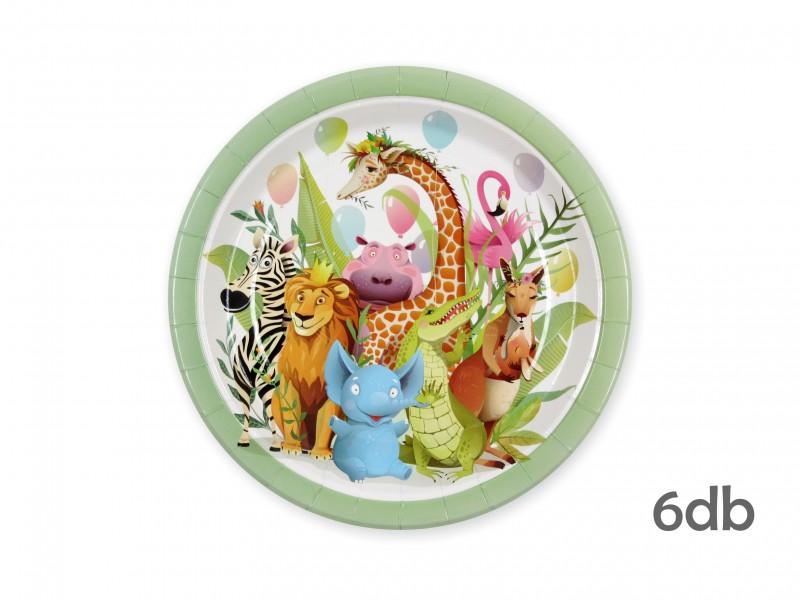 Papírtányér dzsungel 6db 22cm