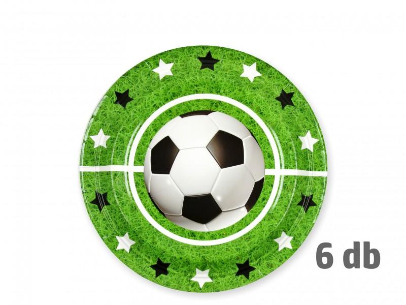 Papírtányér focis zöld 6db 22,5cm
