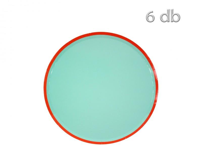 Papírtányér menta/narancs 6db 21,5cm