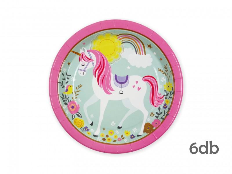 Papírtányér unicornis 6db 22cm