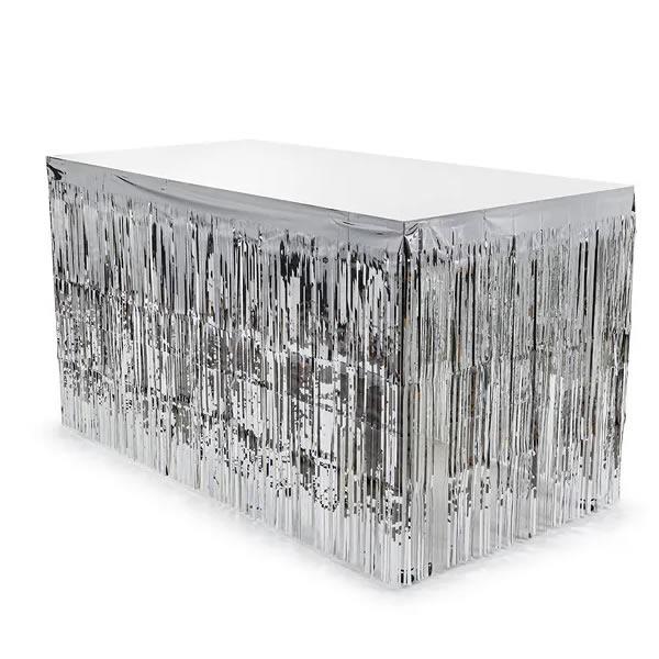 Party asztalszoknya, ezüst, 300*80 cm
