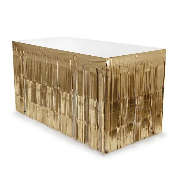 Party asztalszoknya, szatén arany, 300*80 cm