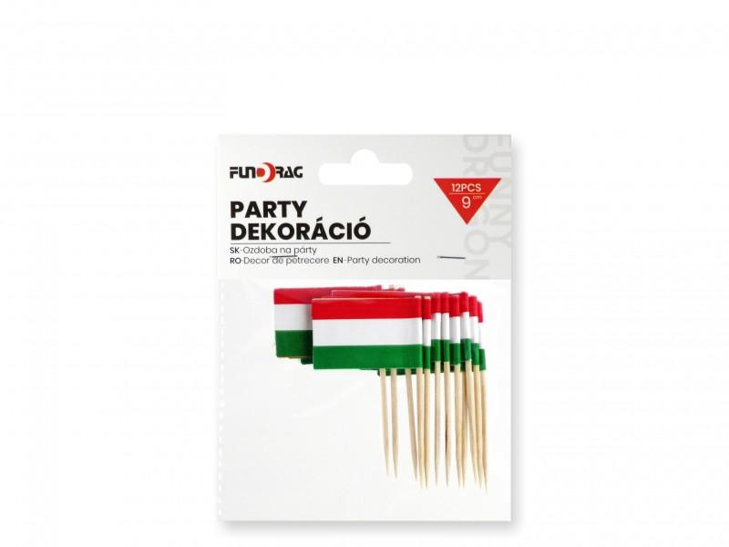 Party dekoráció magyar zászló 12db 6,5cm