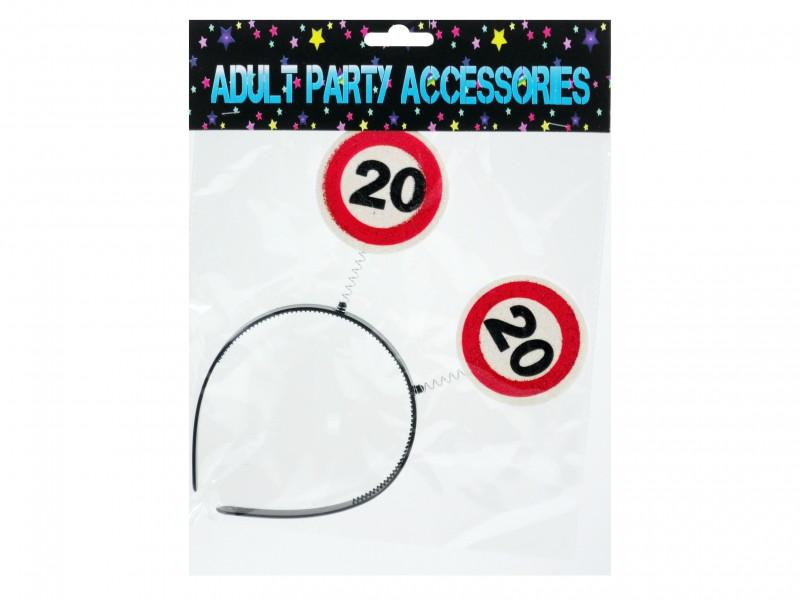 Party fejdísz 20-as évszámos 22cm