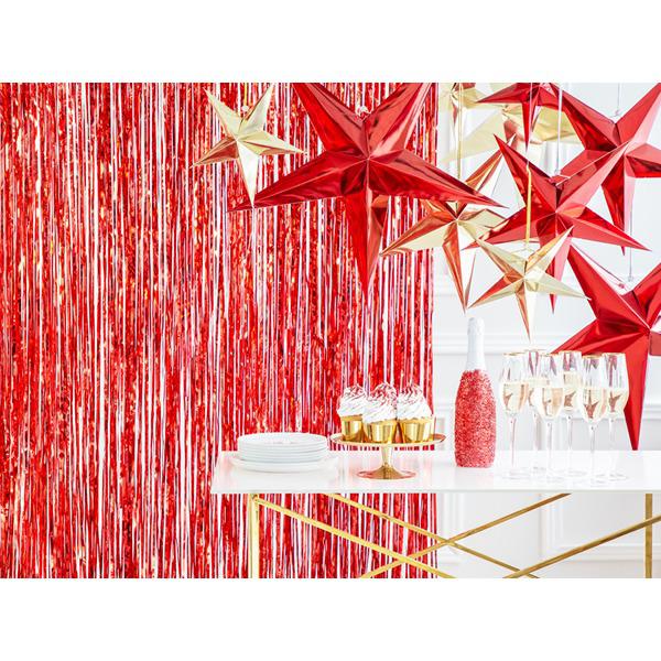 Party függöny, piros, 90 X 250 cm