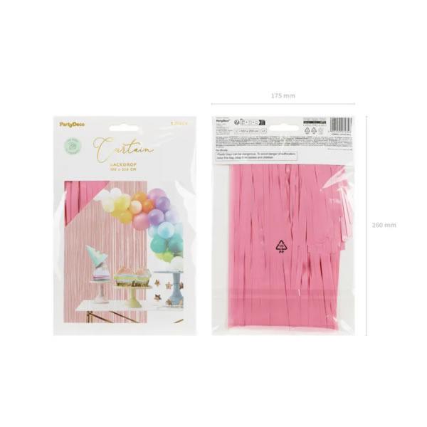 Party függöny, világos rózsaszín, 100 X 200 cm