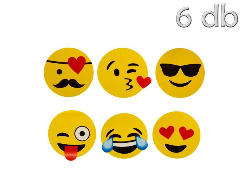 Party smiley matrica 6db 9cm