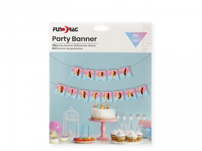 Party zászlófüzér Happy Birthday 5m