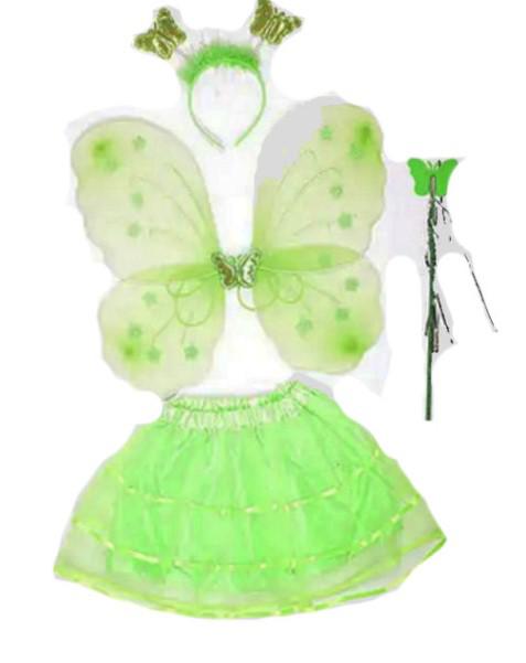Pillangó jelmez - zöld - 4 részes, szoknyával
