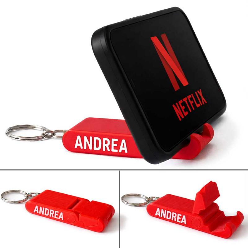 PocketView™ Egyedi Névvel, Felirattal Rendelhető Összecsukható Asztali Telefontartó és Kulcstartó