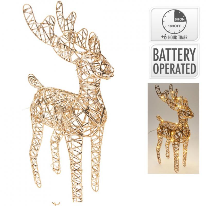 Rénszarvas LED-es időzítő elemes (elem nélkül) pezsgő M37cm