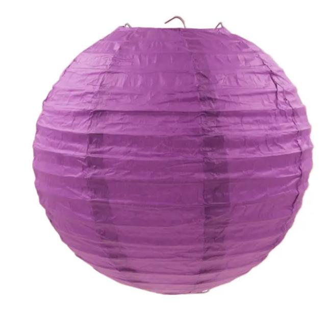 Rizslámpa lampion, papír, gömb, lila, 30 cm