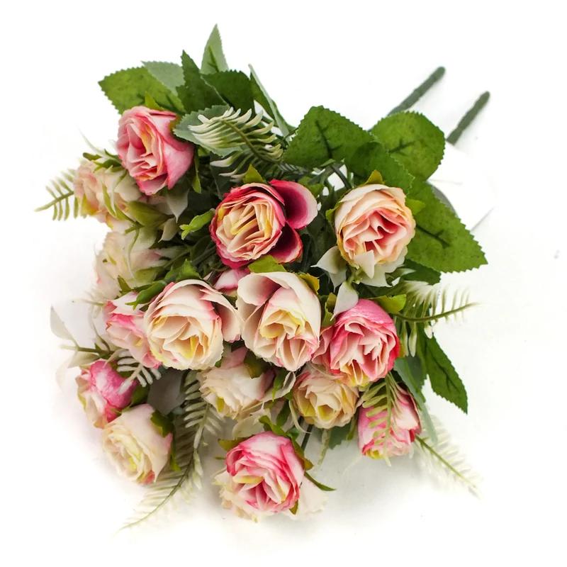 Rózsacsokor rózsaszín 10fejes művirág csokor