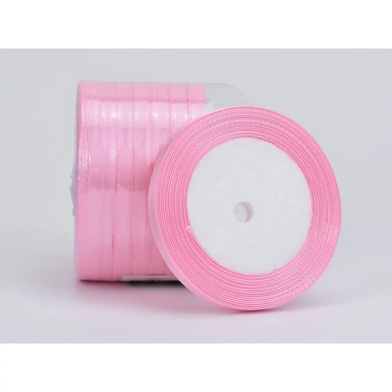 Rózsaszín szatén szalag 6mm 10 tekercs