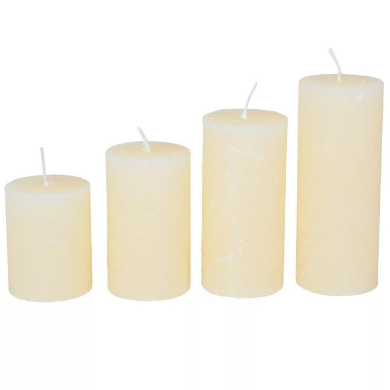 Rusztikus 40mm-es lépcsős henger gyertya Krém (csom ár)