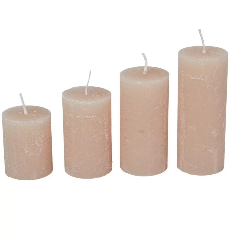Rusztikus 40mm-es lépcsős henger gyertya világos bézs (csom ár)