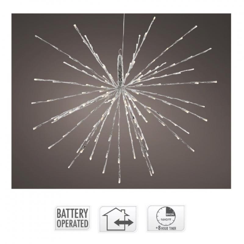 Sarkcsillag 60 LED-es elemes fehér időzítős meleg D45cm