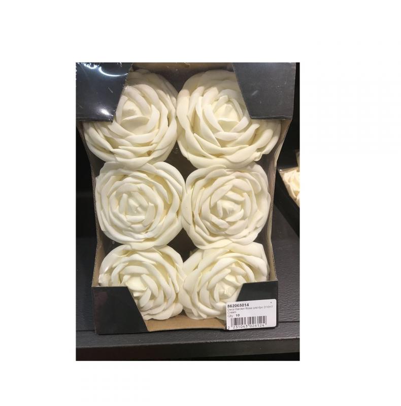 Selyemvirág rózsa hab D10 s/6 krém