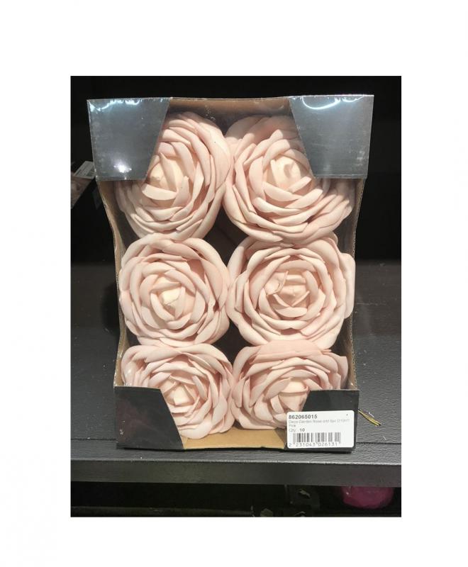 Selyemvirág rózsa hab D10 s/6 rózsaszín