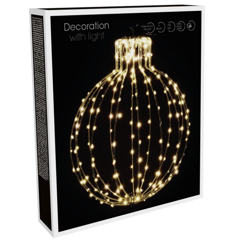 Stilizált gömb 180 LED-es adapteres időzítős 35cm