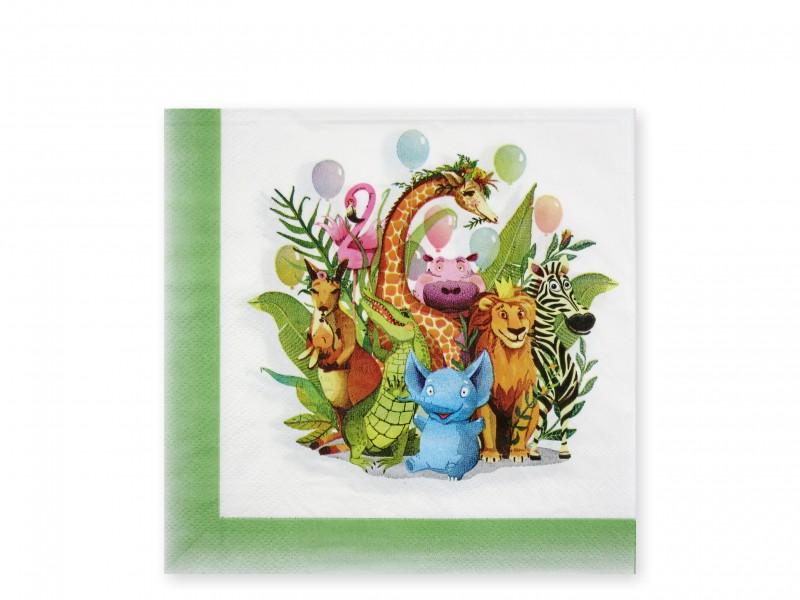 Szalvéta Dzsungel állatos 16db 33x33cm-es kétrétegű