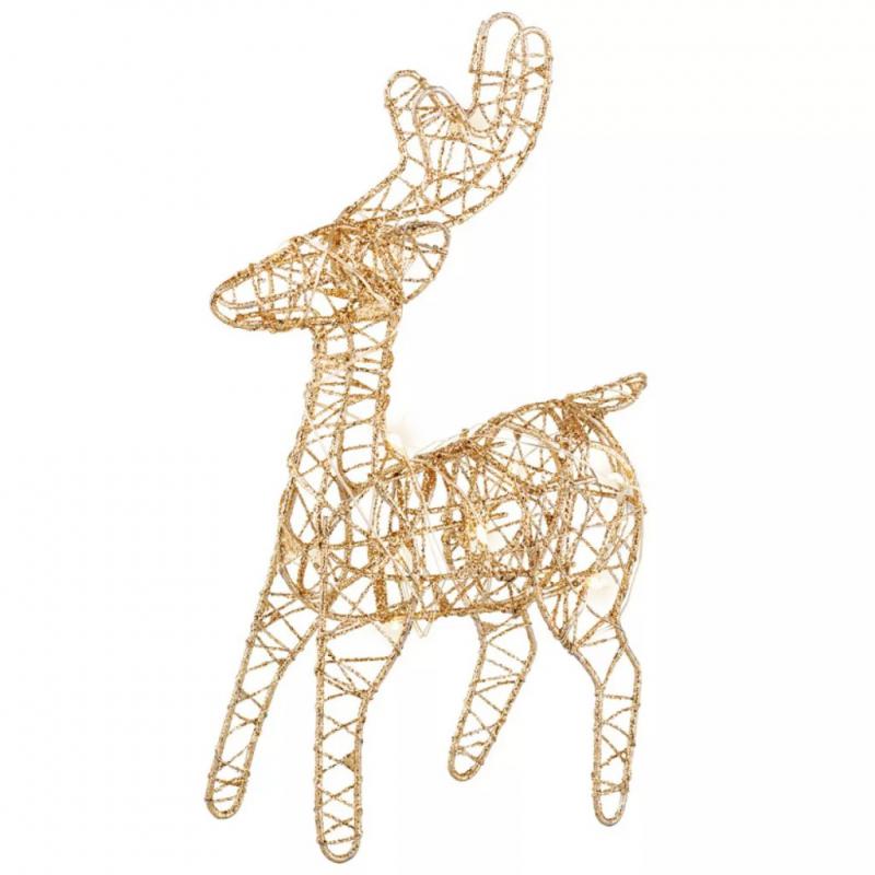 Szarvas 10 LED-es arany M21cm világító
