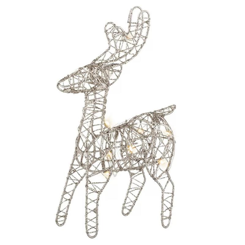 Szarvas 10 LED-es ezüst M21cm világító