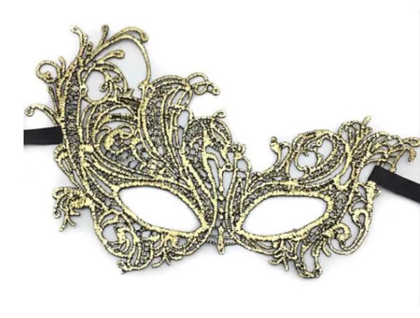 Szemálarc, keményített csipke, arany