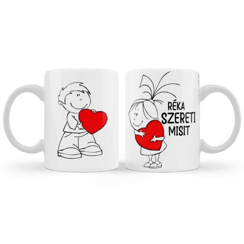 Szerelmes Bögre - Lány Szereti Fiút - Egyedi Névvel - Szerelmes Ajándék 3dl