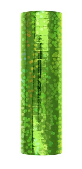 Szerpentin , hologramos, zöld színű, 3,8m, 18 db/cs