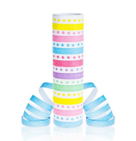 Szerpentin, színes, pöttyös, 18 gurigás