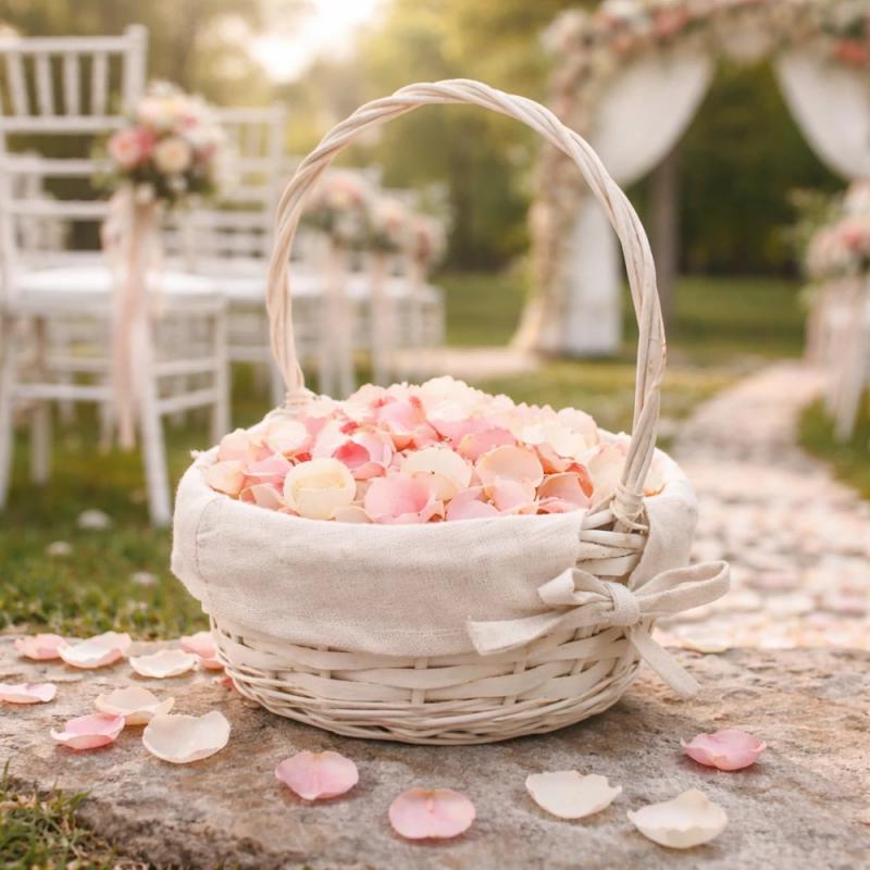 Sziromszóró anyagos kosárka 20x18x22cm