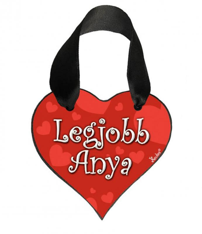 Szív akasztóval 9 cm x 9,5 cm - Legjobb anya – Ajándék Anyukáknak – Anyák napi ajándék