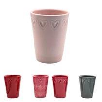 Szíves Kaspó 9 × 12 cm – 3 Színben (Mályva, Rózsaszín, Szürke)