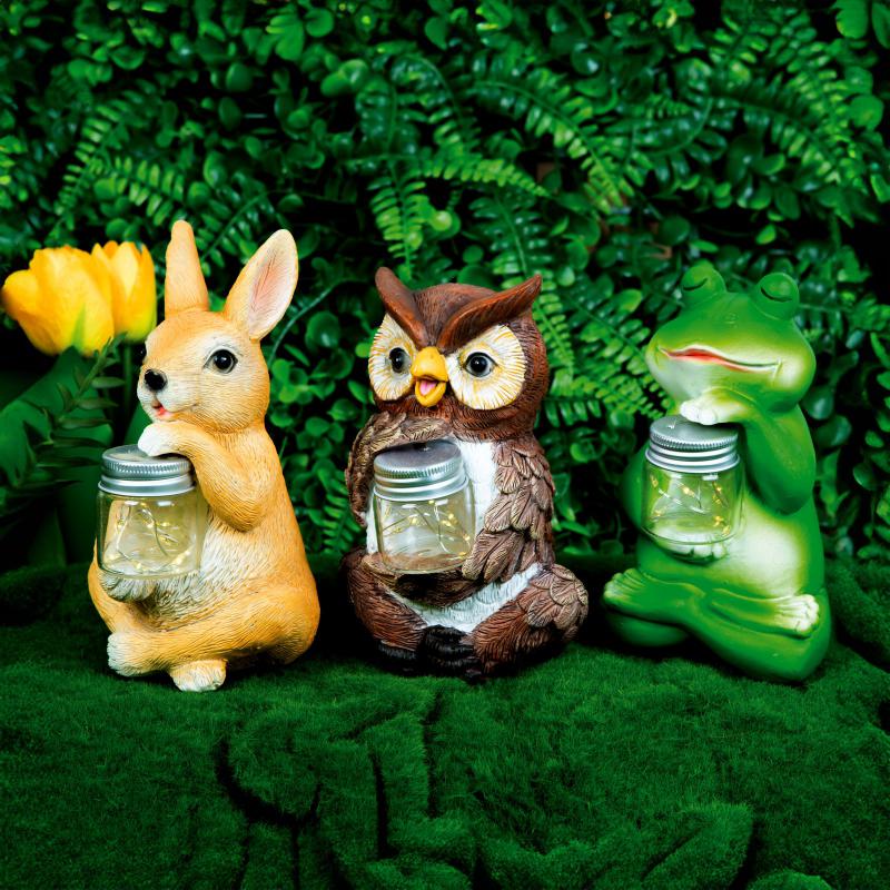 Szolár állatfigurák - 3 féle - 10 melegfehér LED - 15 cm