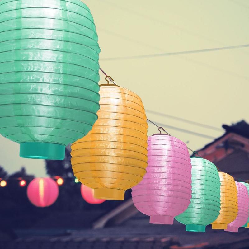 Szolár lampion - 3 színben - hidegfehér LED - 21 cm hosszúkás