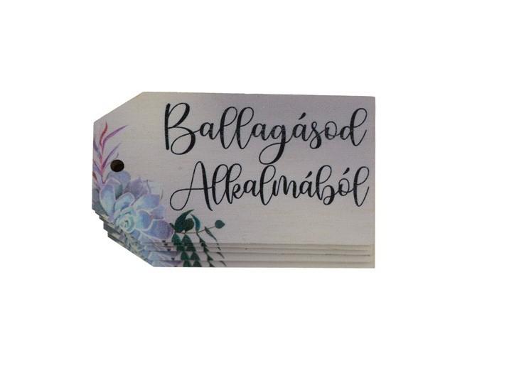 Tábla fa Biléta-ballagásod alkalmából (szürke) 3,7*6,9cm LV