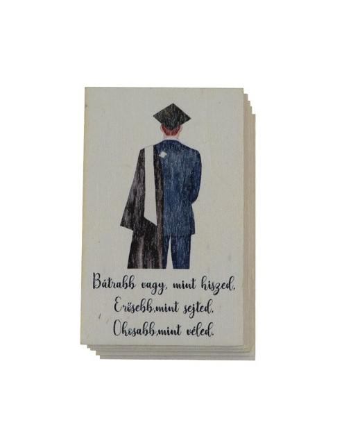 Tábla fa Idézetes tábla-ballagó fiú 8x5cm LV