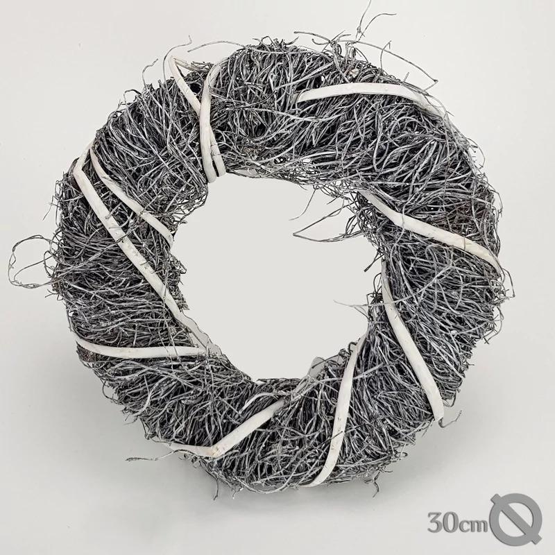 Tekert koszorú szürke 30cm