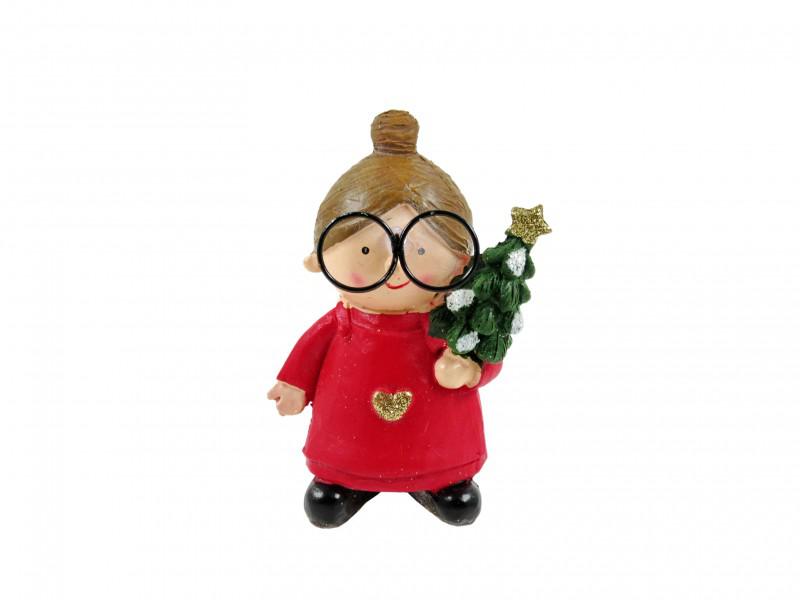 Télanyó figura szemüveges piros 10cm 469399