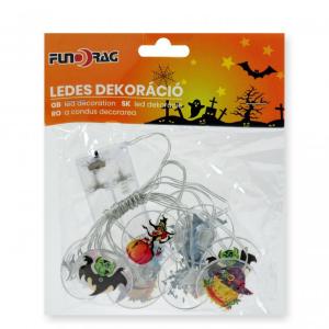 10 LEDes fényfüzér halloween figurás