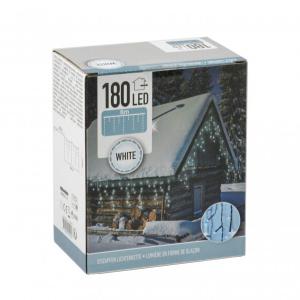 180 LEDes fényfüzér jégcsap fehér kül- és beltéri 585x52cm+3m AGL400230