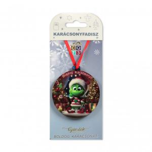 202623 Karácsonyfadísz zöld manó 7cm