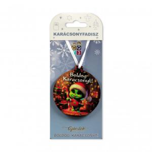 202624 Karácsonyfadísz zöld manó 7cm