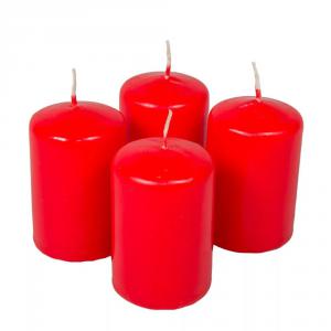 Adventi gyertya matt piros 40*60mm  4db/csom